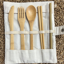 Load image into Gallery viewer, 3 Bamboo Panda&#39;s Cutlery Set Eco friendly
