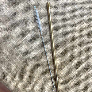 Single stainless steel straw & cleaner